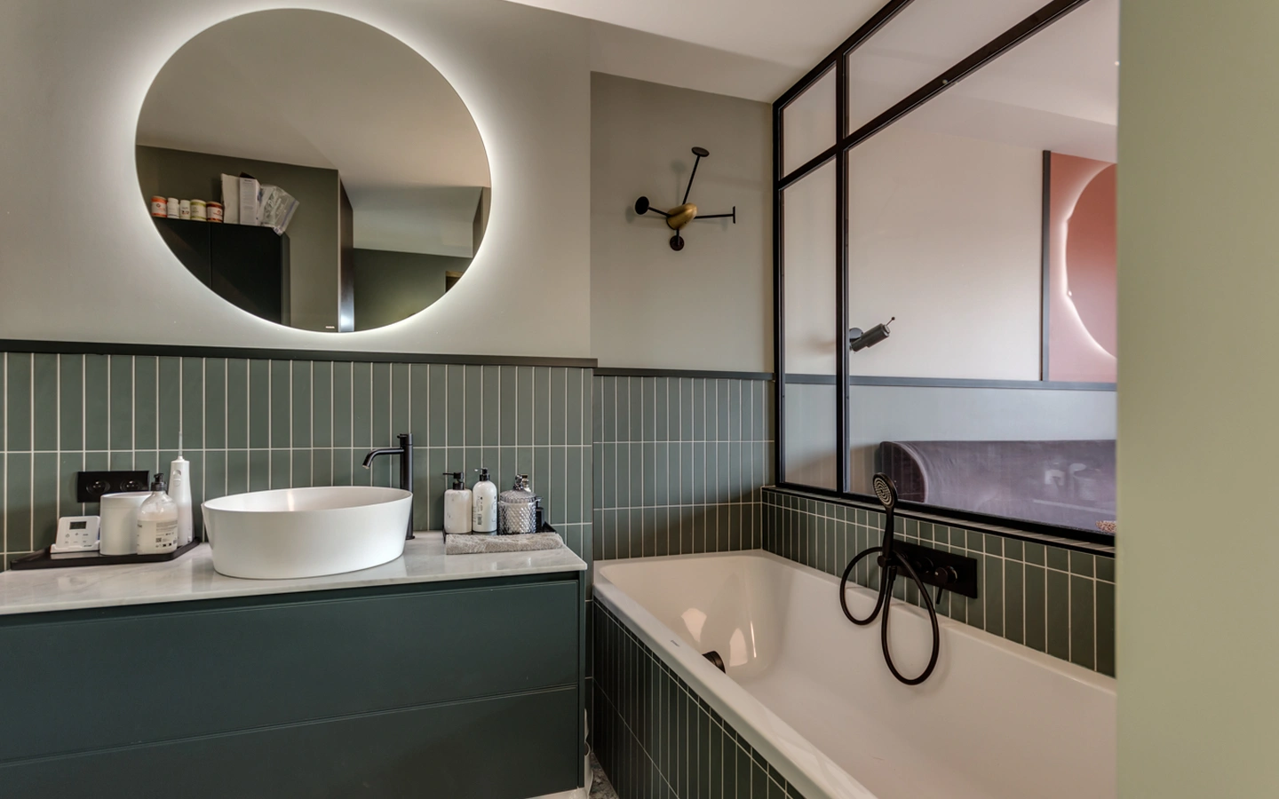 salle de bain vue lac