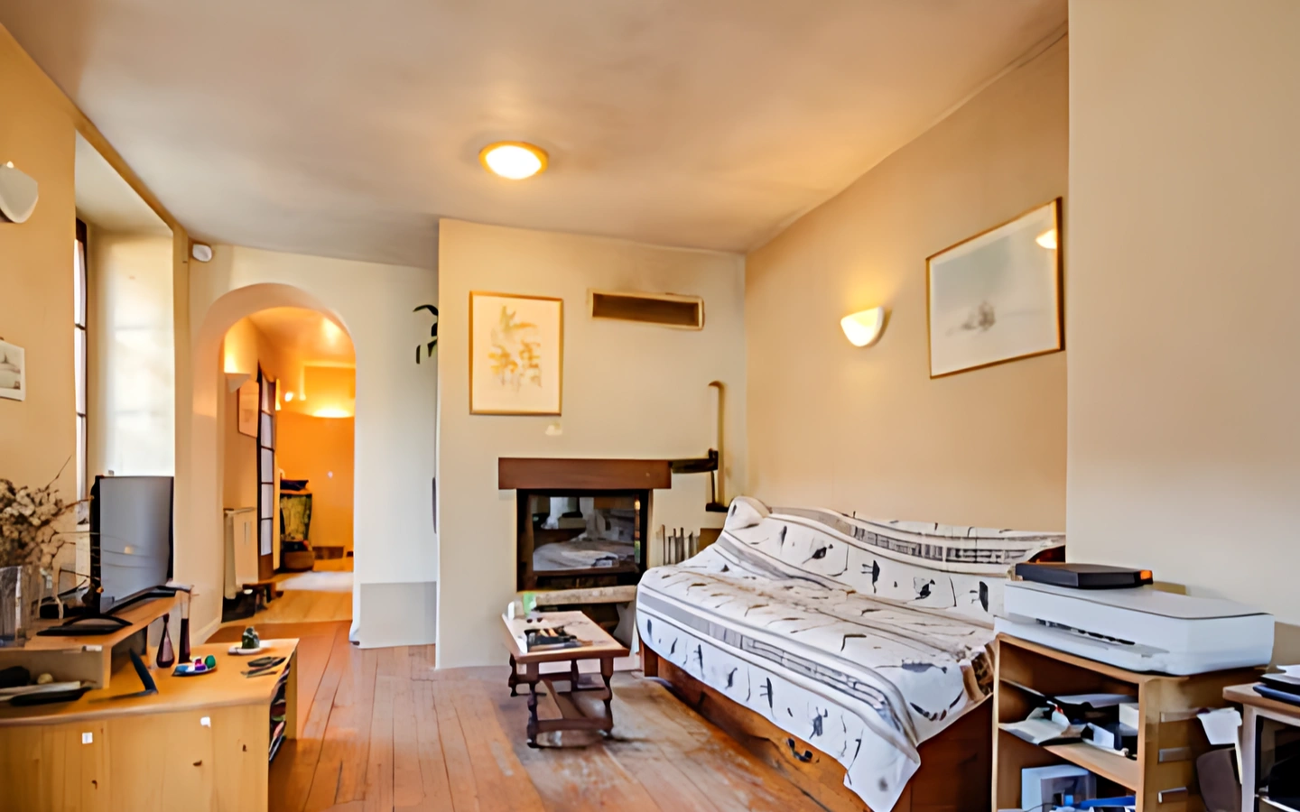 Salon avec cheminée